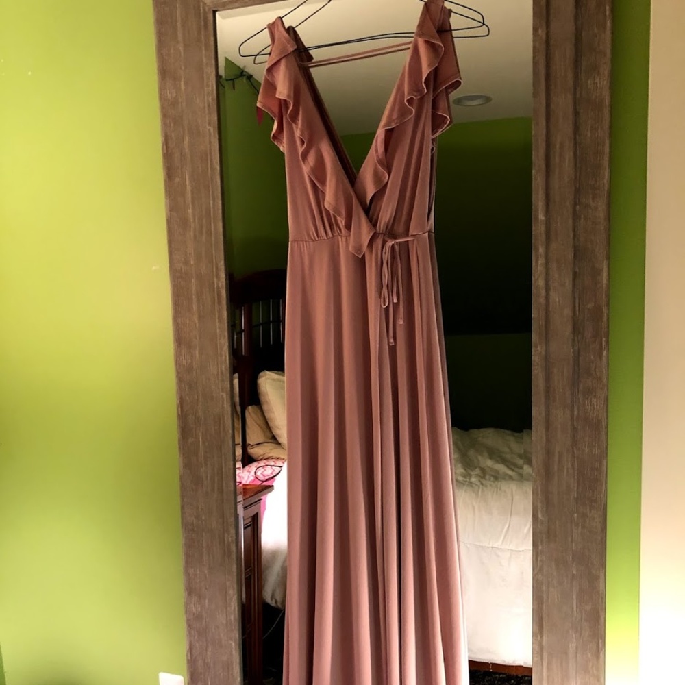 Forever 21 Pink Maxi Dress w/ Open Back and Slit